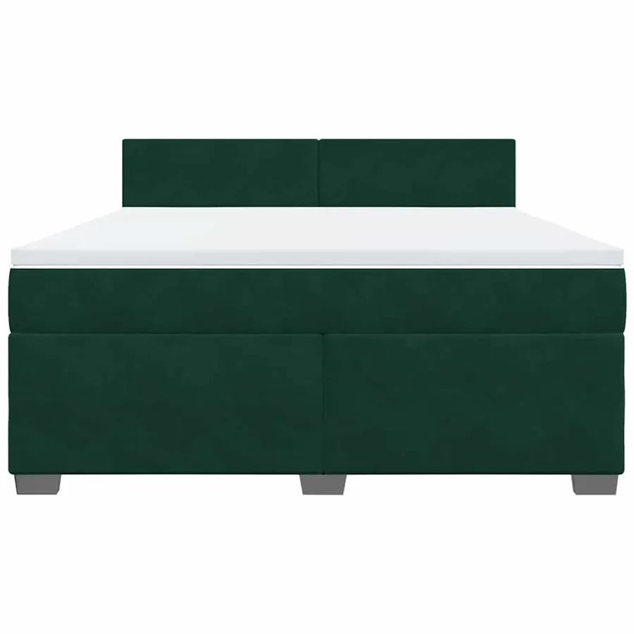 Sommier à lattes de lit et matelas Vert foncé 180x200cm Velours - 4