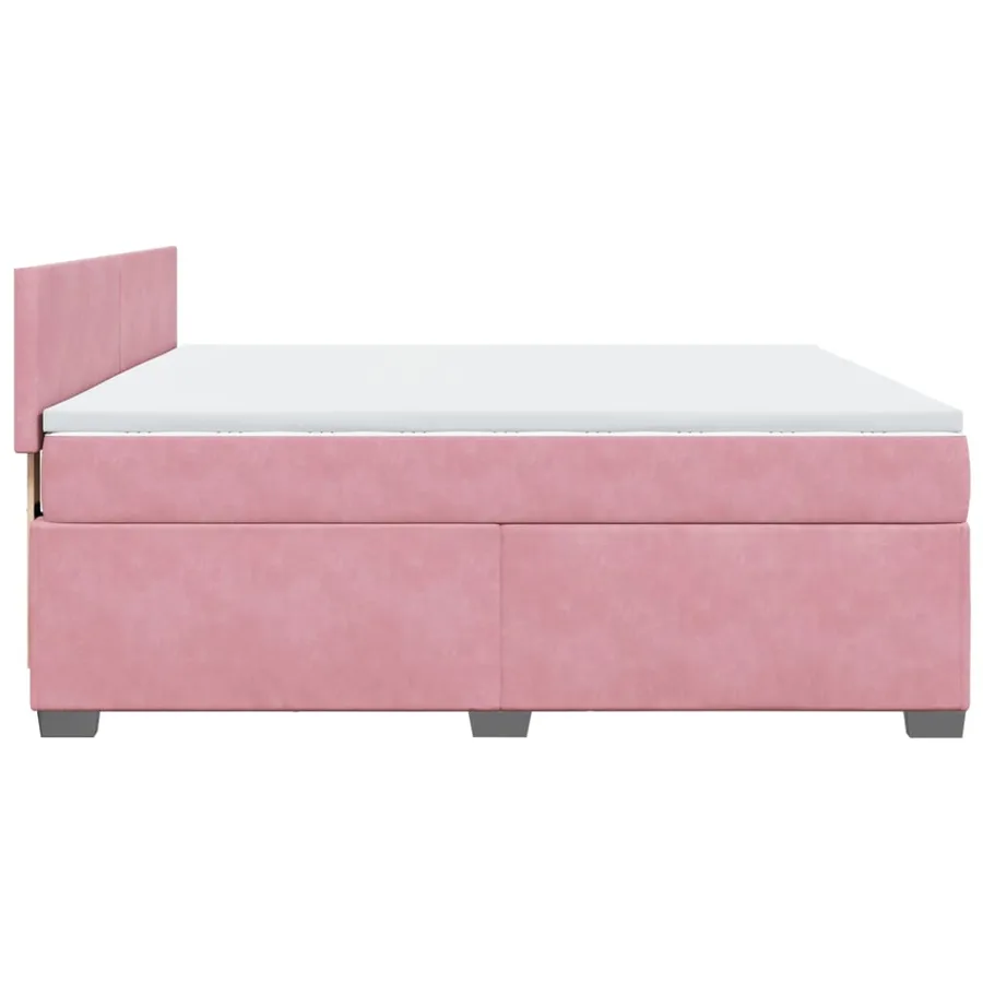 Sommier à lattes de lit avec matelas Rose 180x200 cm Velours - 9