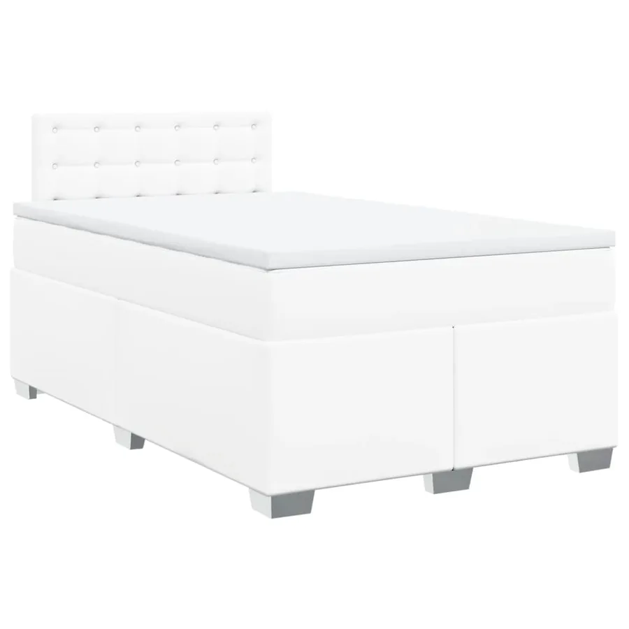 Sommier à lattes de lit avec matelas Blanc 120x200cm Similicuir - 3