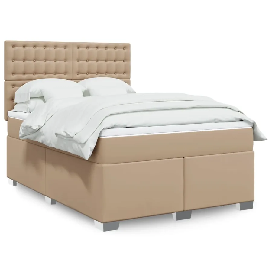 Sommier à lattes de lit avec matelas Cappuccino 140x190 cm