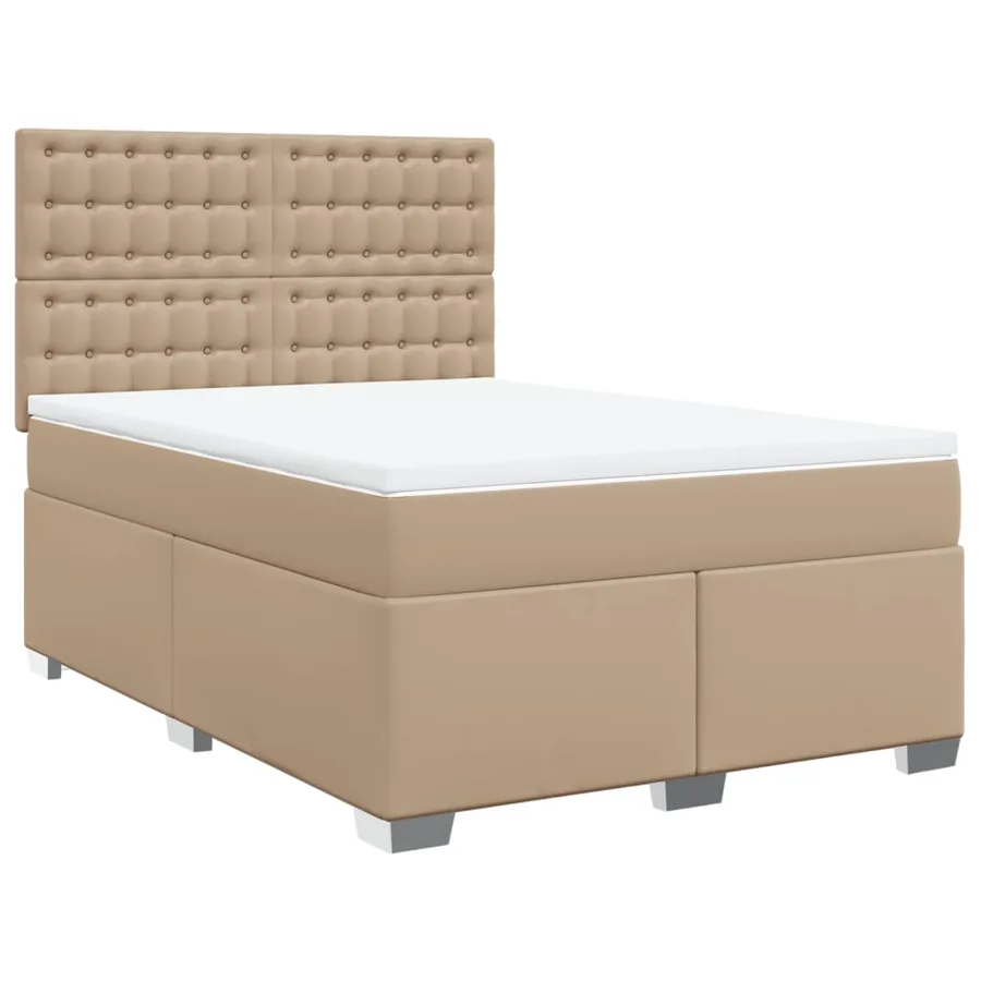 Sommier à lattes de lit avec matelas Cappuccino 140x190 cm - 2