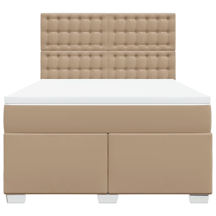 Sommier à lattes de lit avec matelas Cappuccino 140x190 cm - 4