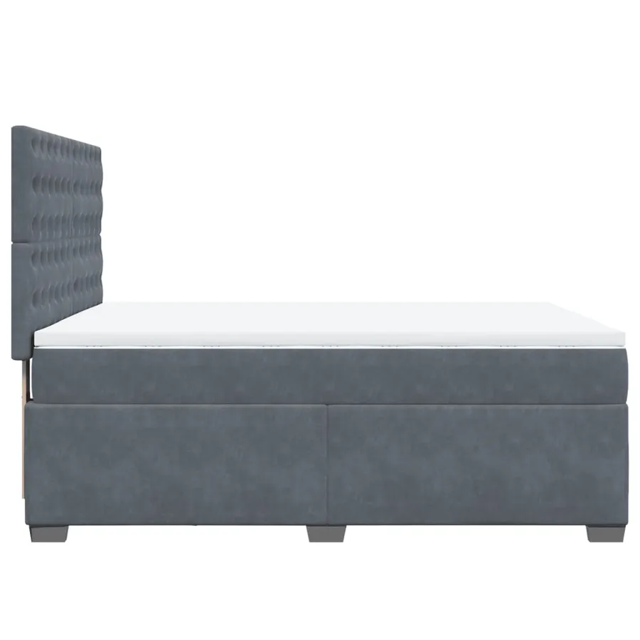 Sommier à lattes de lit et matelas Gris foncé 160x200cm Velours - 11