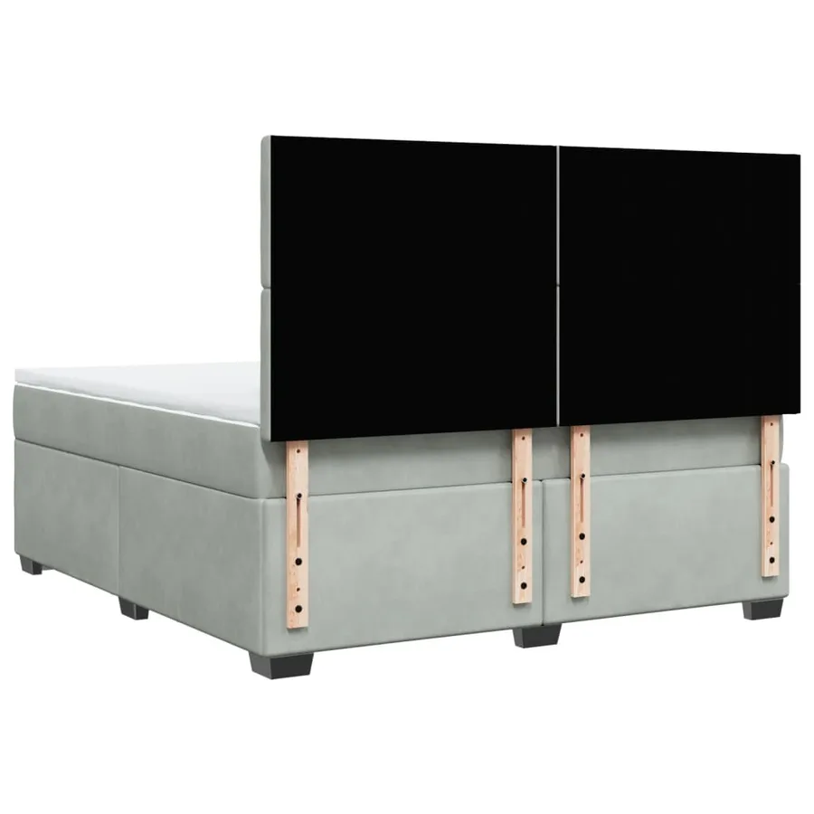 Sommier à lattes de lit et matelas Gris clair 180x200cm Velours - 12