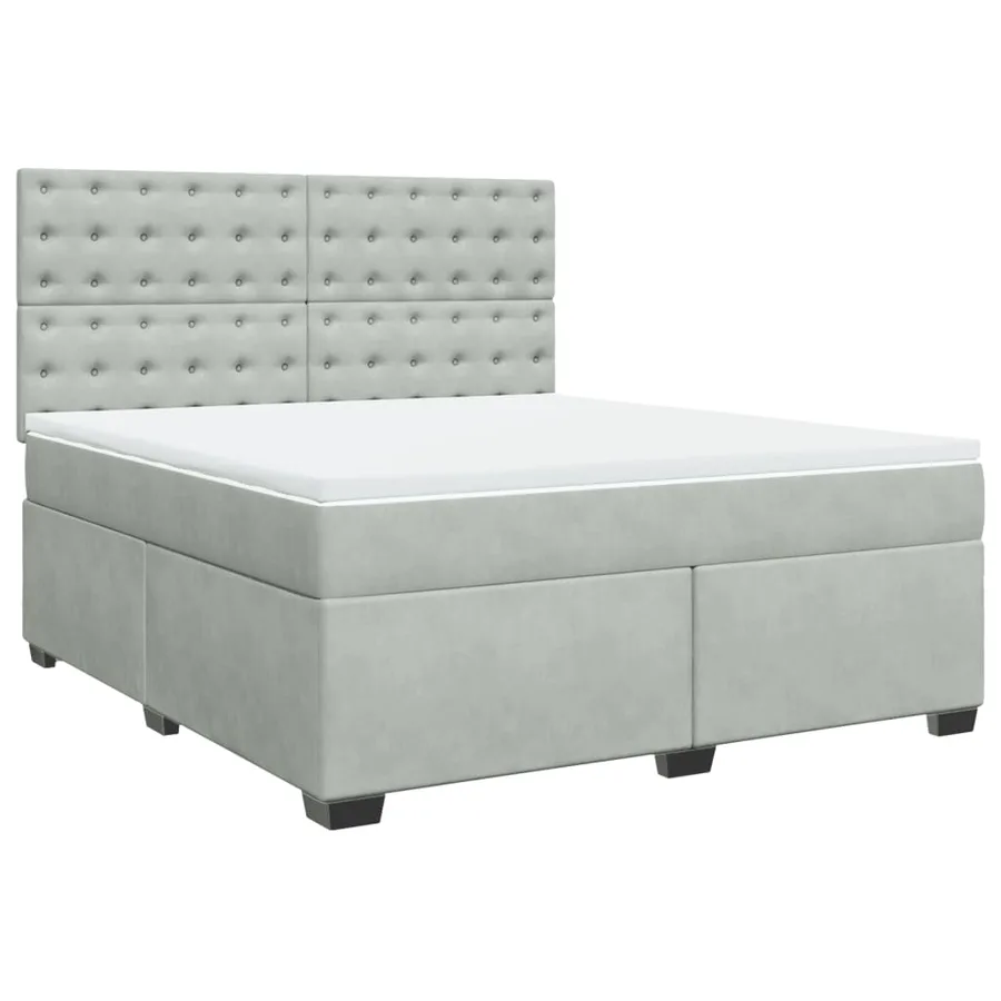 Sommier à lattes de lit et matelas Gris clair 180x200cm Velours - 3
