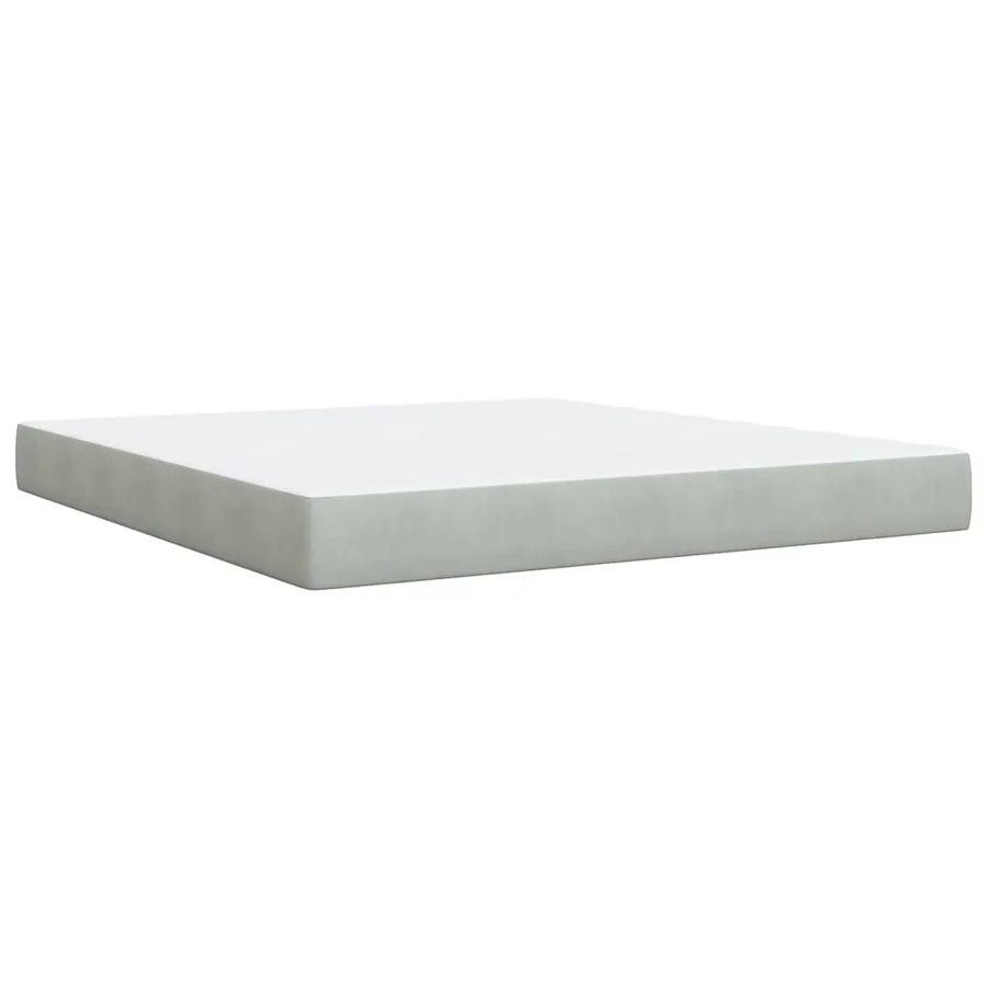 Sommier à lattes de lit et matelas Gris clair 180x200cm Velours - 9