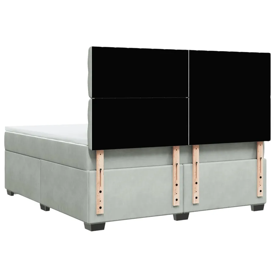 Sommier à lattes de lit et matelas Gris clair 180x200cm Velours - 12