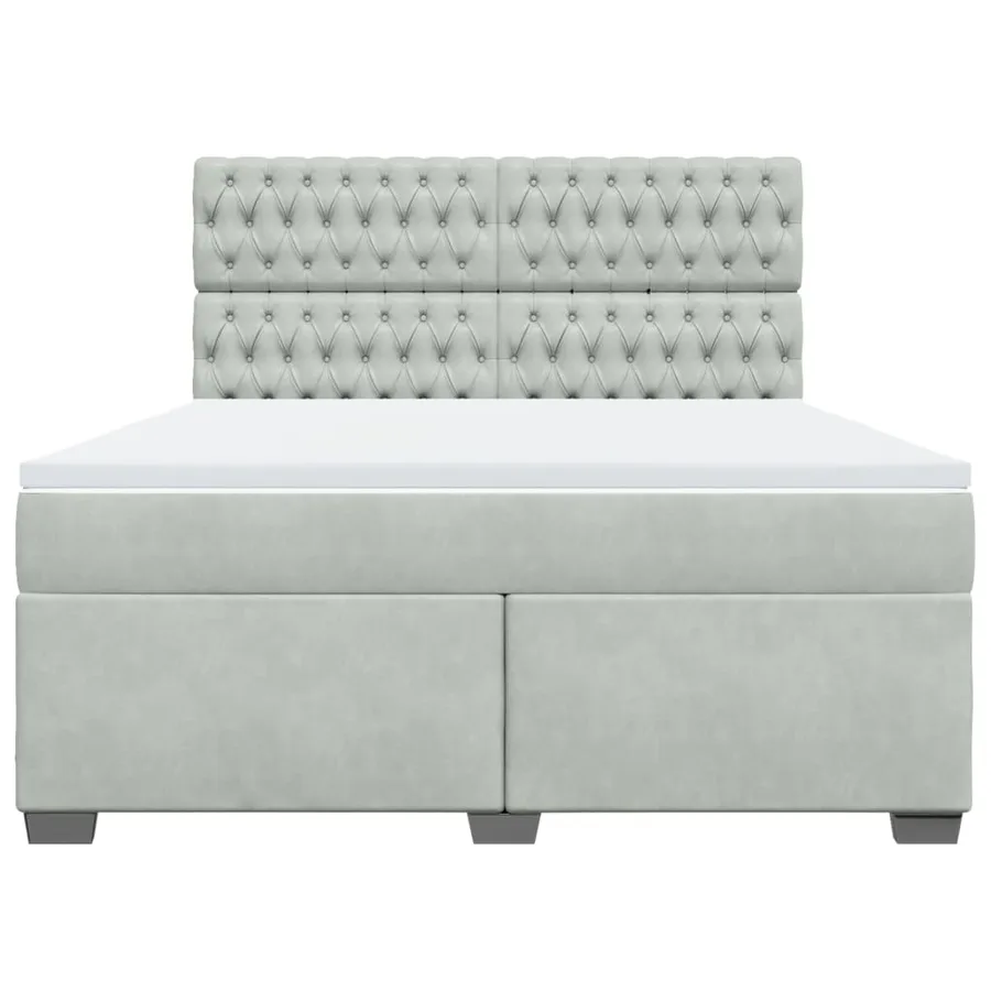 Sommier à lattes de lit et matelas Gris clair 180x200cm Velours - 6