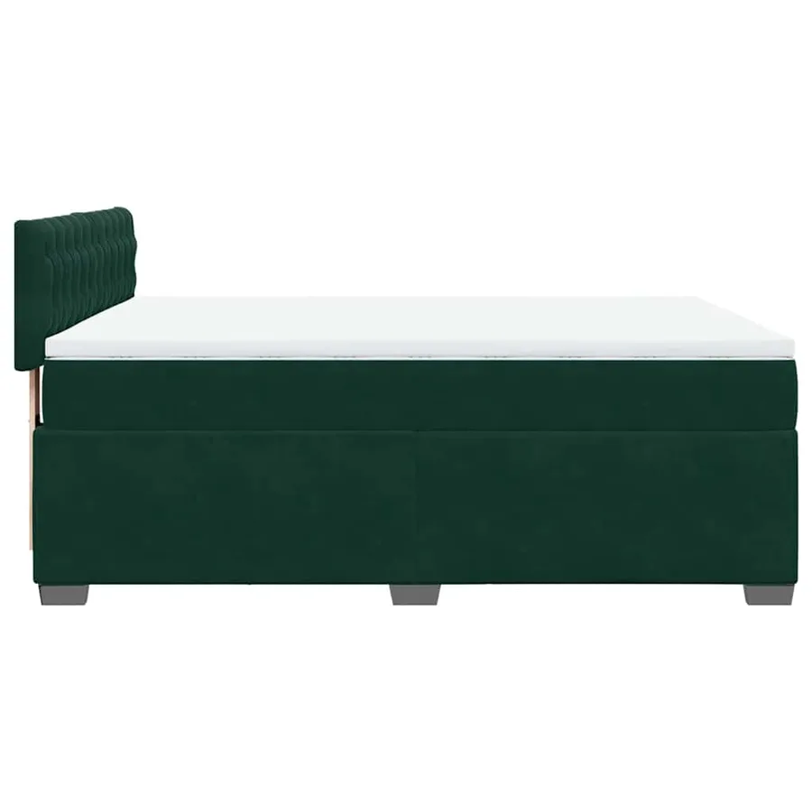 Sommier à lattes de lit et matelas Vert foncé 160x200cm Velours - 7