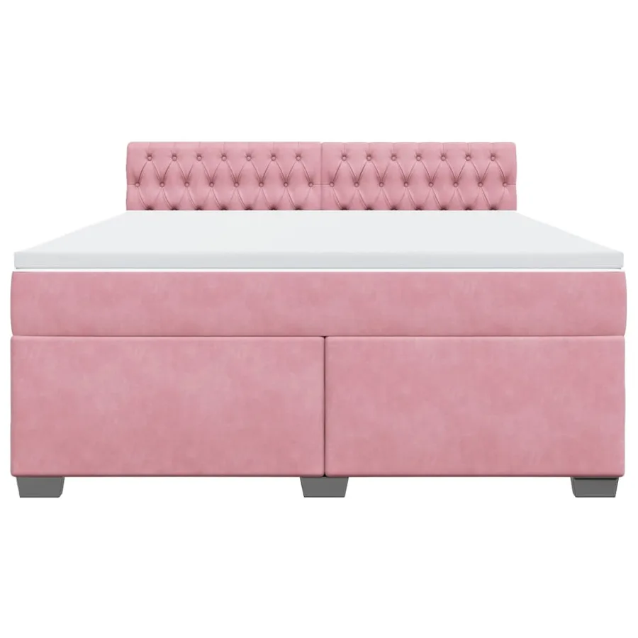 Sommier à lattes de lit avec matelas Rose 180x200 cm Velours - 4