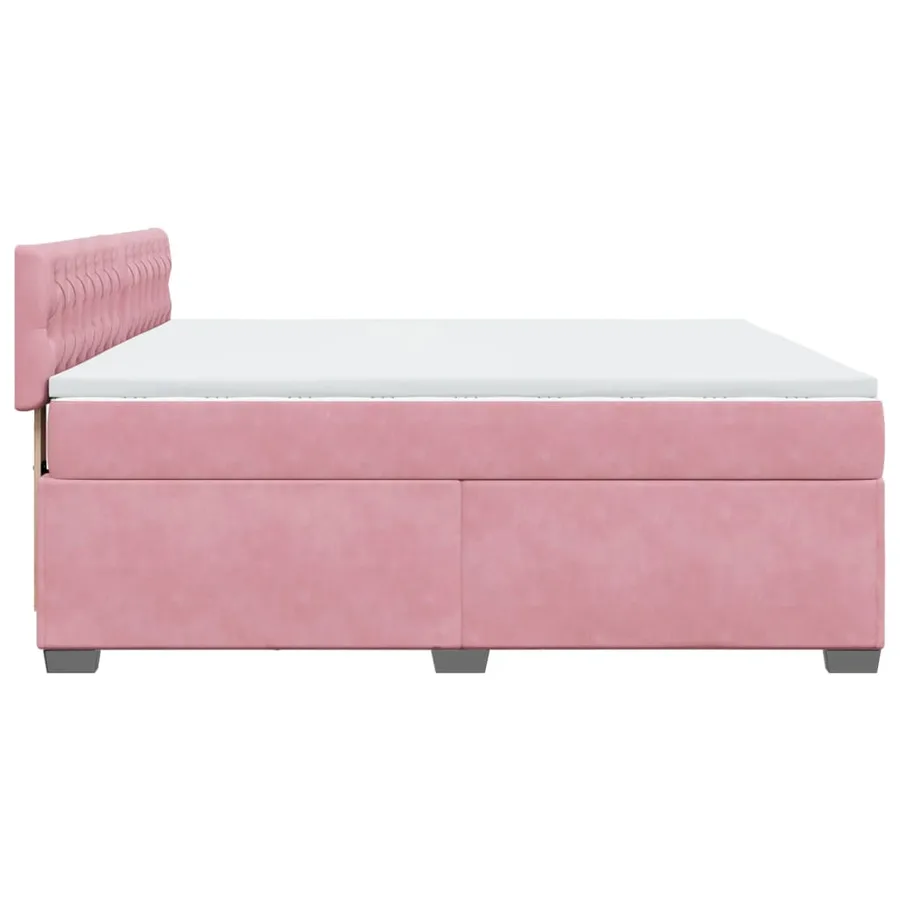Sommier à lattes de lit avec matelas Rose 180x200 cm Velours - 9