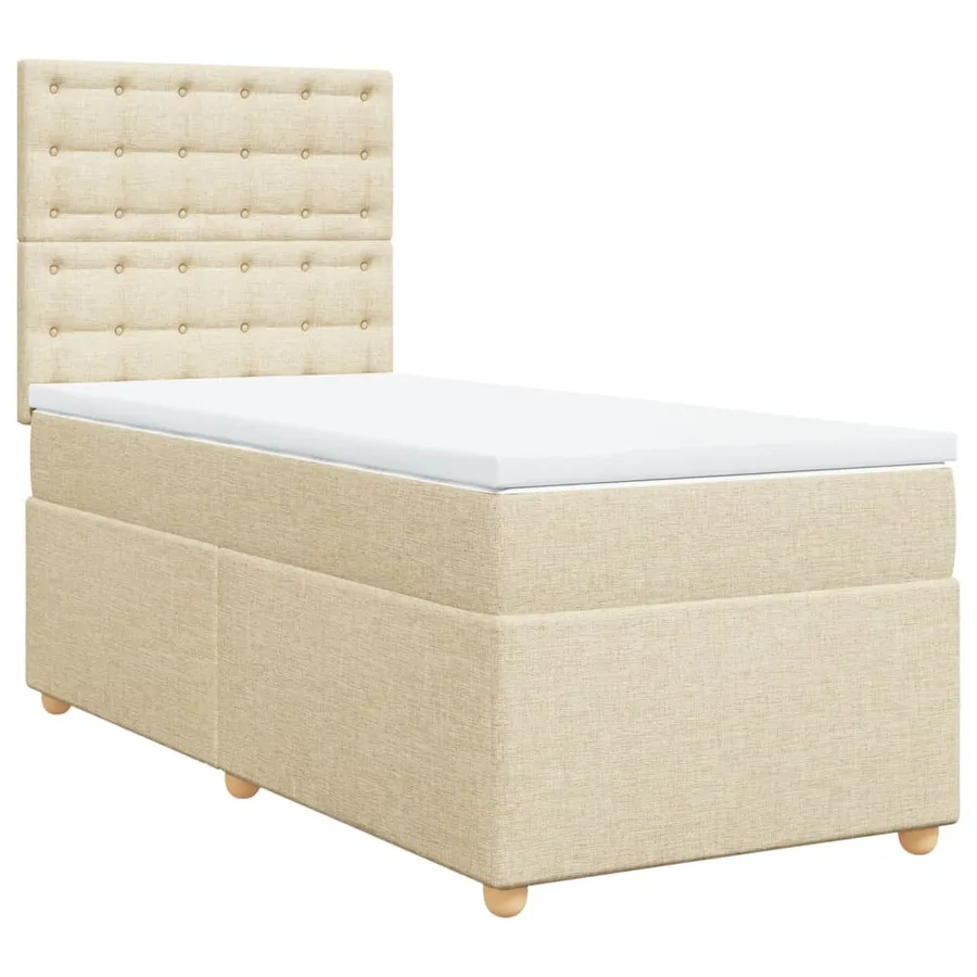 Sommier à lattes de lit avec matelas Crème 80x200 cm Tissu - 2
