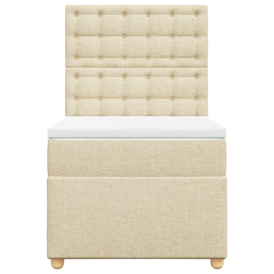 Sommier à lattes de lit avec matelas Crème 80x200 cm Tissu - 4