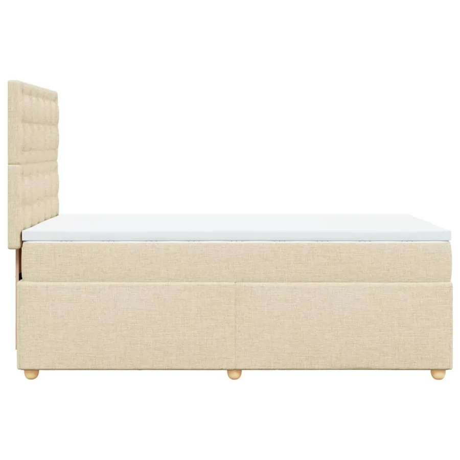 Sommier à lattes de lit avec matelas Crème 80x200 cm Tissu - 5