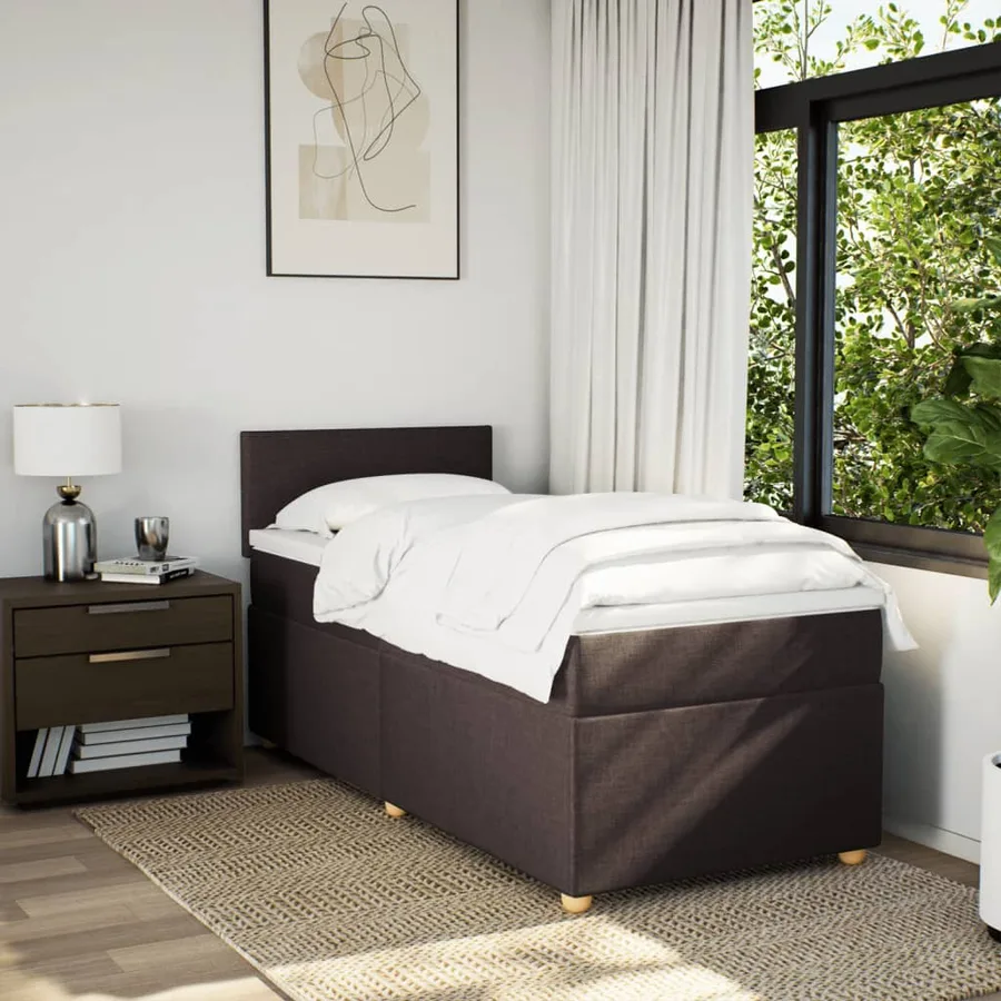 Sommier à lattes de lit avec matelas Marron foncé 80x200 cm - 4