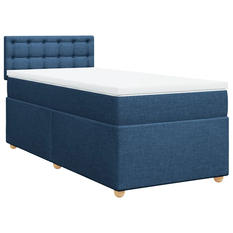 Sommier à lattes de lit avec matelas Bleu 90x190 cm Tissu - 3