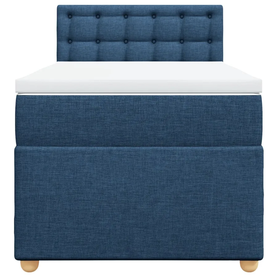 Sommier à lattes de lit avec matelas Bleu 90x190 cm Tissu - 6