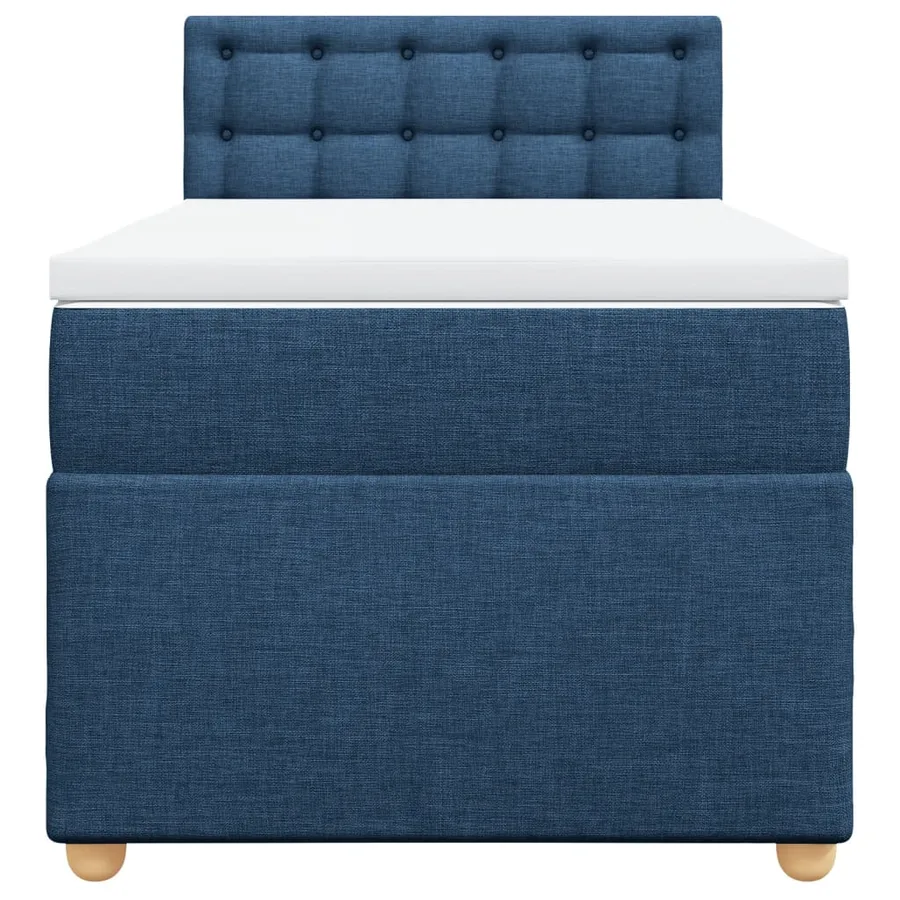 Sommier à lattes de lit avec matelas Bleu 90x190 cm Tissu - 4