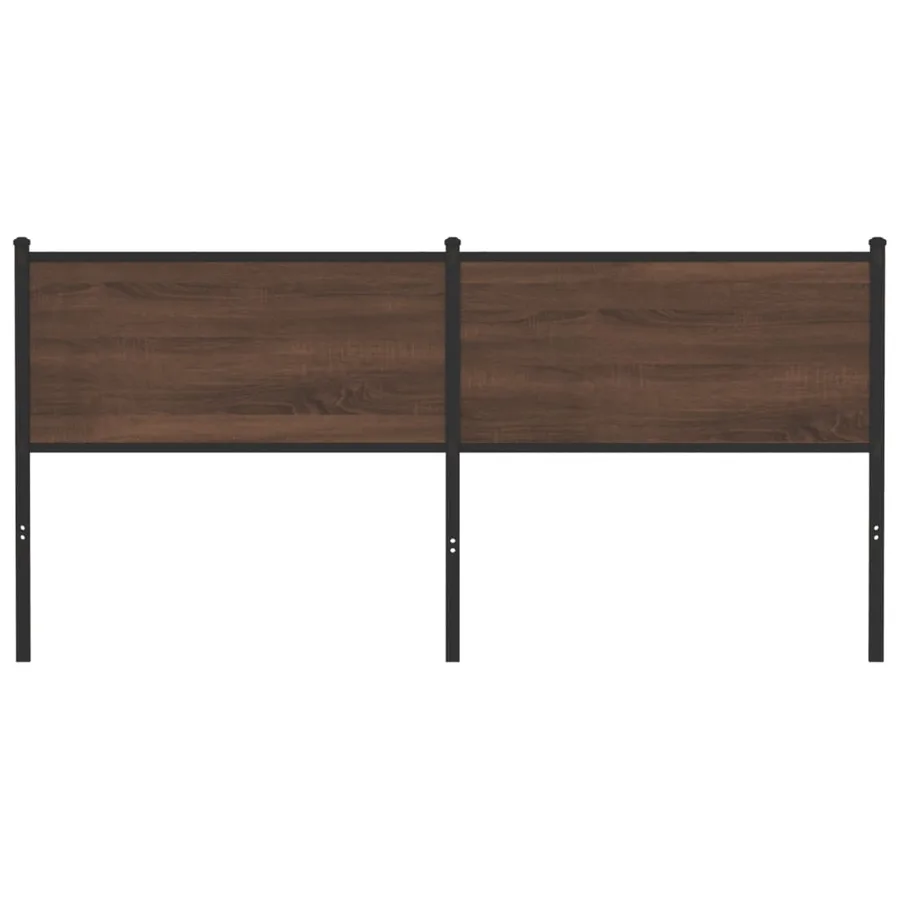 Tête de lit de remplacement chêne marron 160 cm bois d'ingénierie et acier - 3