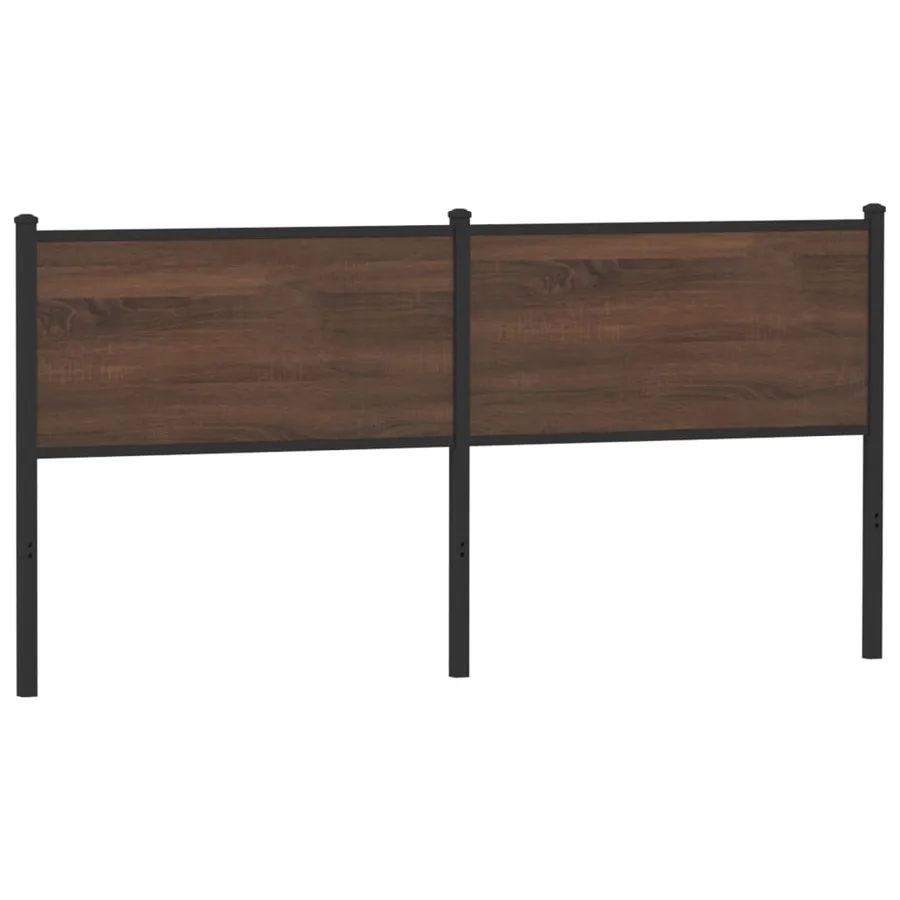 Tête de lit de remplacement chêne marron 160 cm bois d'ingénierie et acier - 5