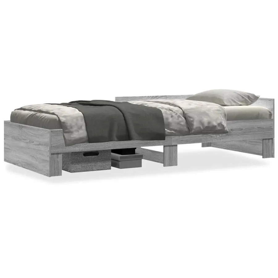 Cadre de lit sans matelas sonoma gris 90x200 cm - 2