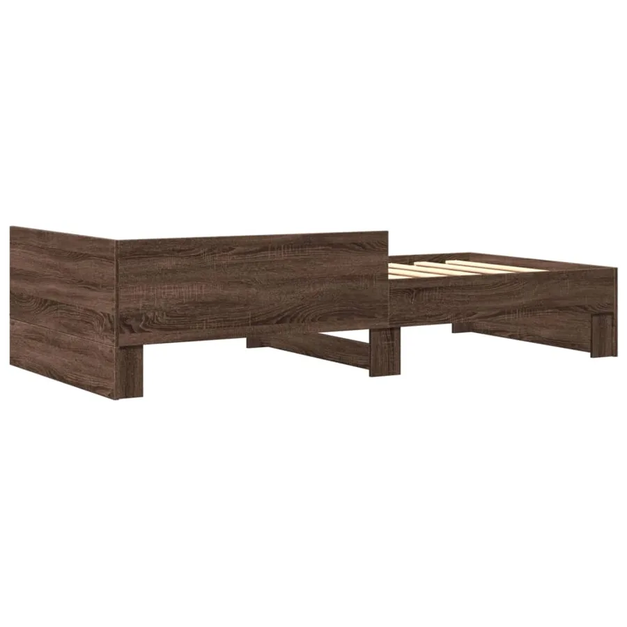 Cadre de lit sans matelas chêne marron 75x190cm bois ingénierie - 6