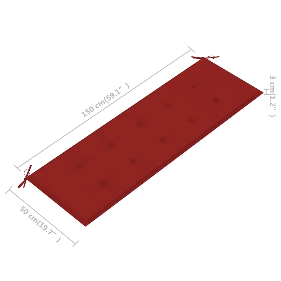 Banc de jardin 3 places avec coussin 150 cm Bois d'eucalyptus - 11