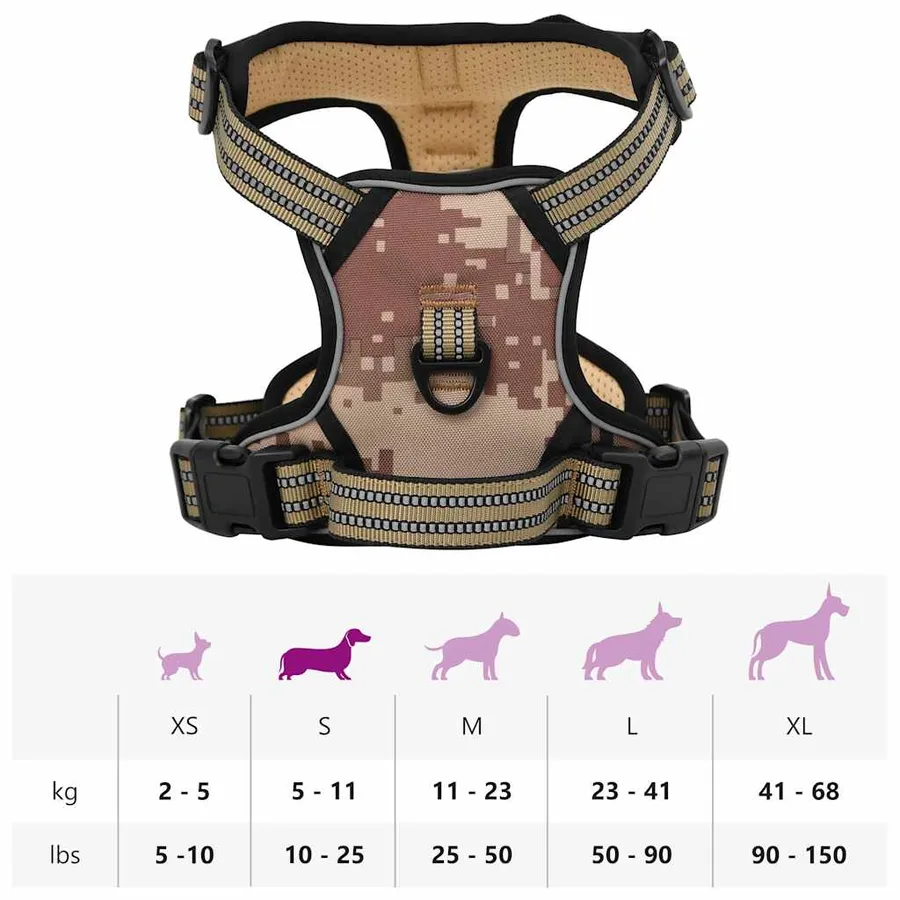 Harnais pour chien avec laisse et collier réglables S - 14
