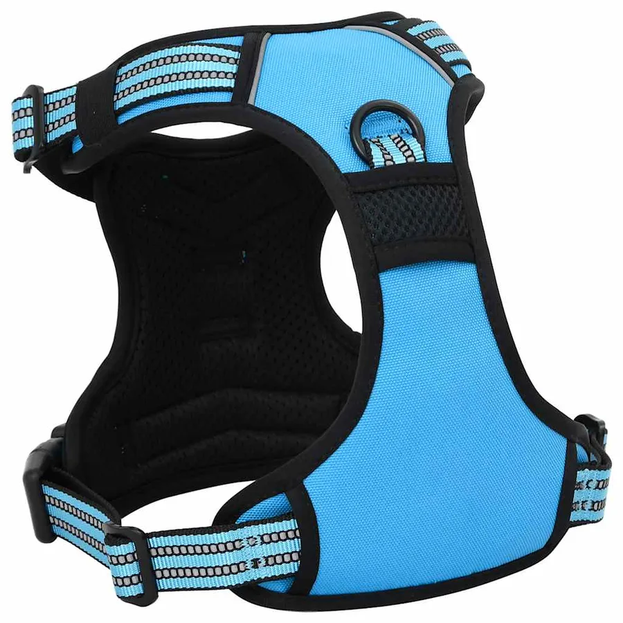 Harnais pour chien et bandes réfléchissantes réglables bleu XL - 6