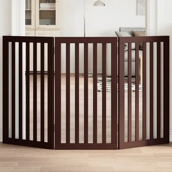 Barrière pour chien pliable 3 panneaux 150 cm bois de peuplier