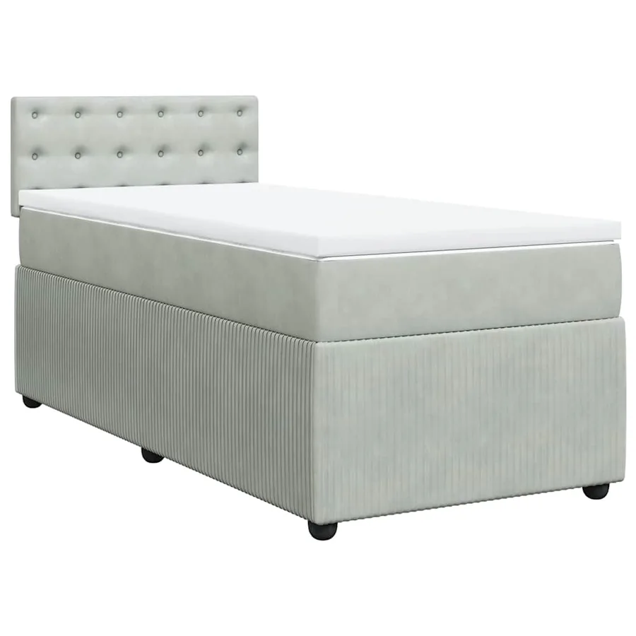 Sommier à lattes de lit et matelas Gris clair 80x200 cm Velours - 3
