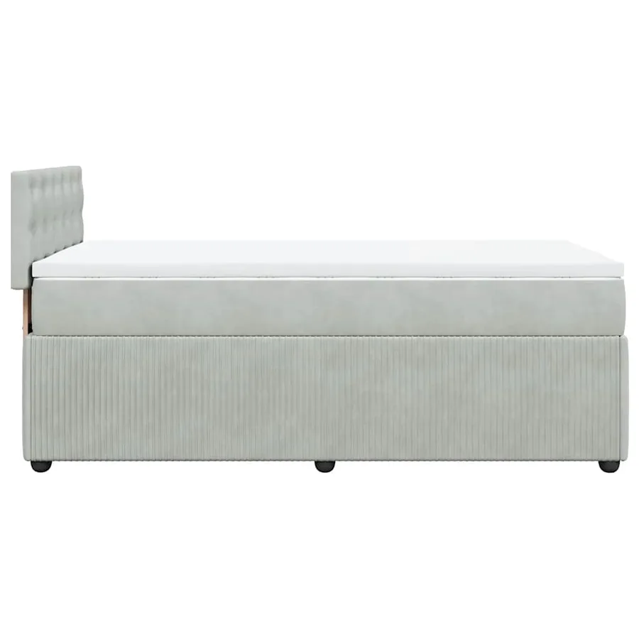 Sommier à lattes de lit et matelas Gris clair 80x200 cm Velours - 7