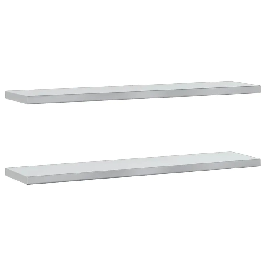 Étagères murales 2 pcs 100x23,5 cm argenté acier inoxydable - 2