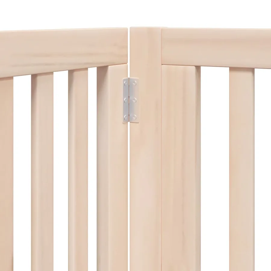 Barrière pour chien avec porte pliable 6 panneaux bois peuplier - 7
