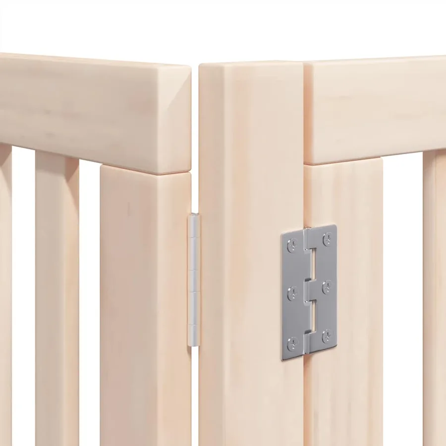 Barrière pour chien avec porte pliable 6 panneaux bois peuplier - 9