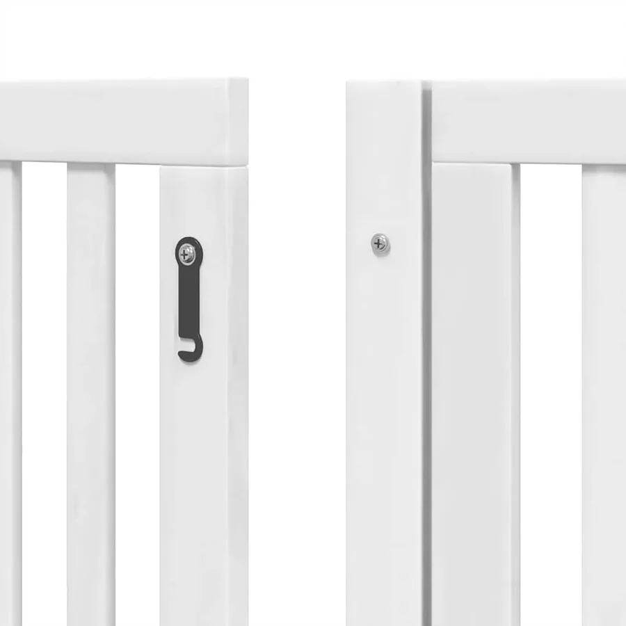 Barrière pour chien porte pliable 8panneaux blanc bois peuplier - 9
