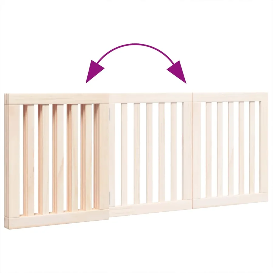 Barrière pour chien pliable à 3 panneaux 150 cm Bois de peuplier - 7