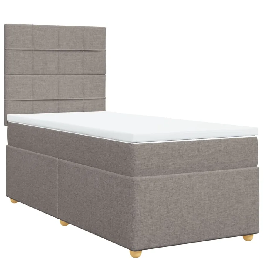 Sommier à lattes de lit avec matelas Taupe 90x190 cm Tissu - 2