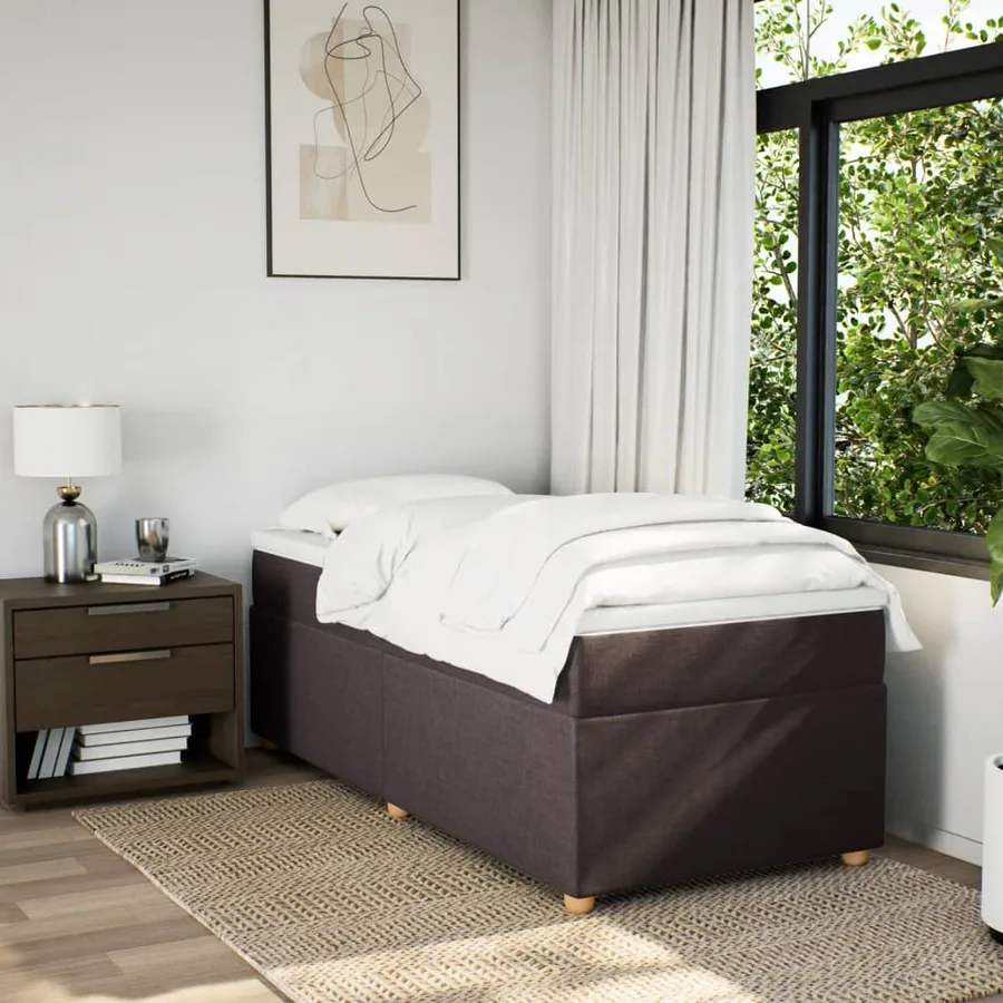 Sommier à lattes de lit avec matelas Marron foncé 90x190 cm - 3