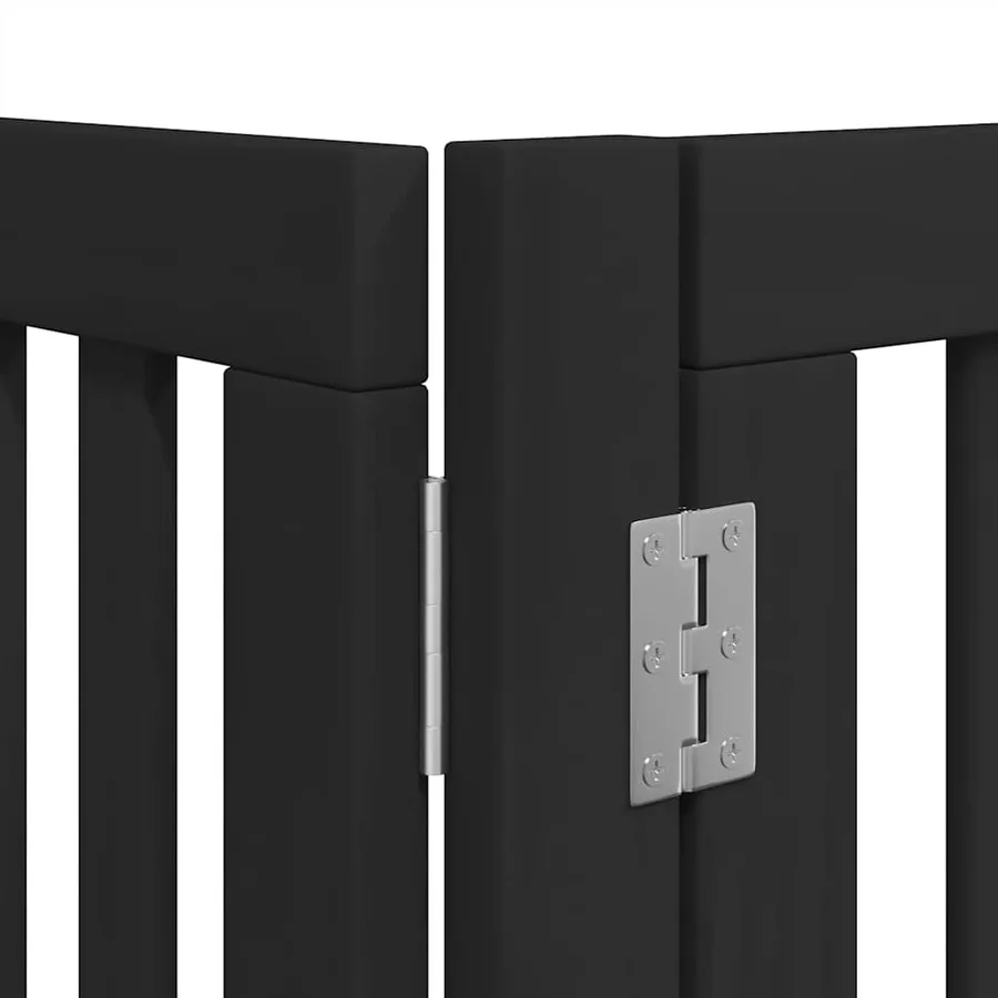 Barrière pour chien porte pliable 12panneaux noir bois peuplier - 10
