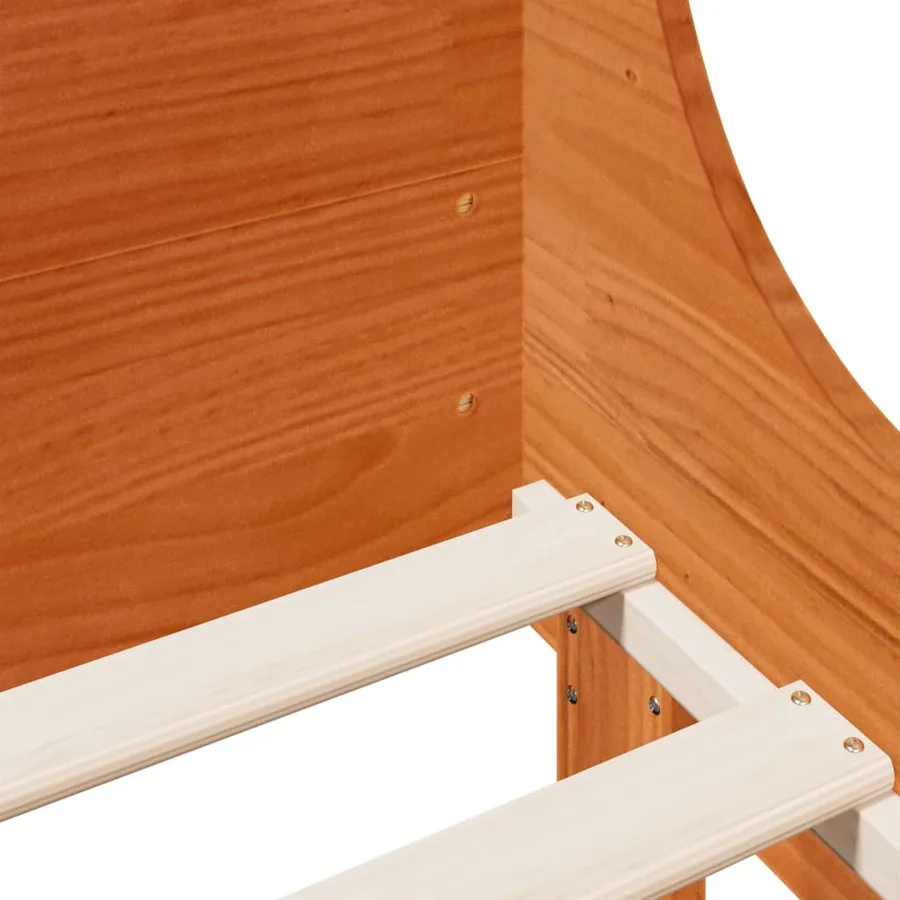 Cadre de lit sans matelas cire marron 150x200cm bois pin massif - 7