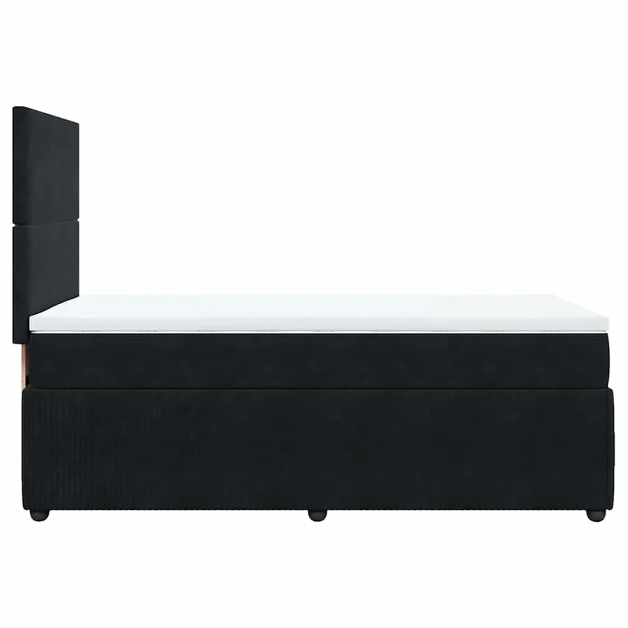 Sommier à lattes de lit et matelas Noir 80x200 cm Velours - 5