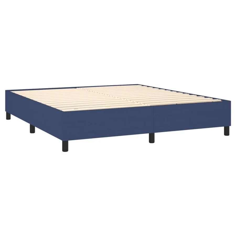 Sommier à lattes de lit avec matelas Bleu 180x200 cm Tissu - 4