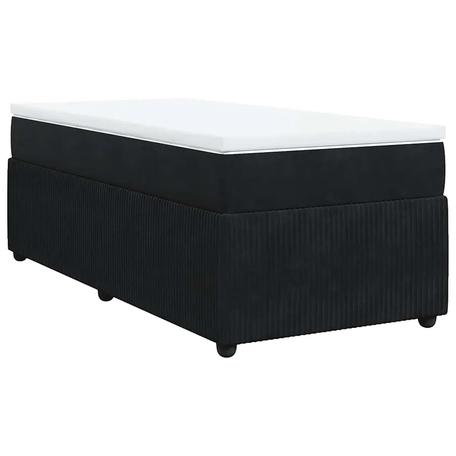 Sommier à lattes de lit et matelas Noir 80x200 cm Velours - 2