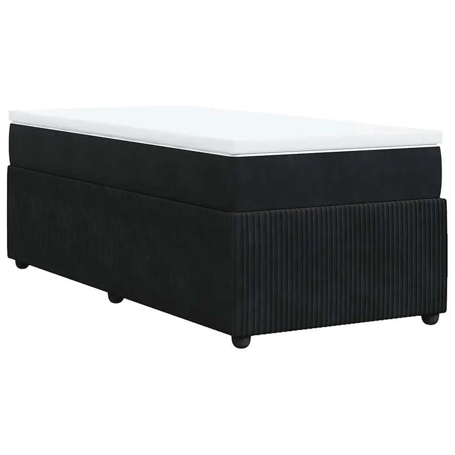 Sommier à lattes de lit et matelas Noir 80x200 cm Velours - 9