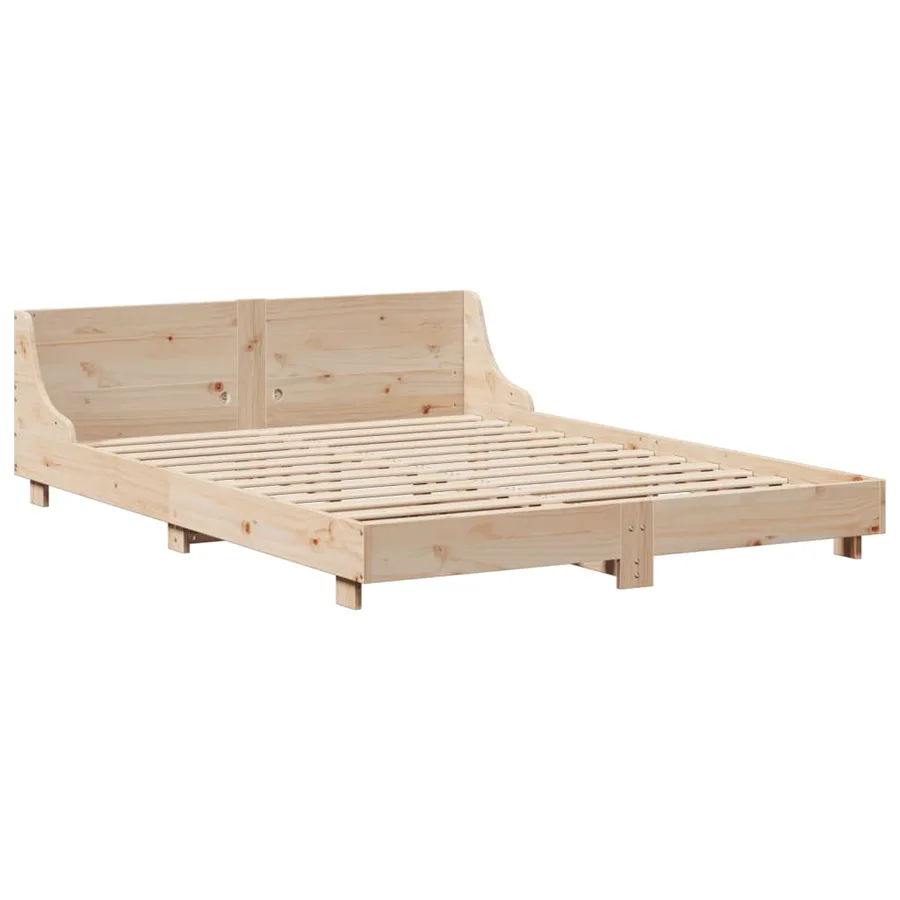Cadre de lit sans matelas 120x190 cm bois de pin massif - 3