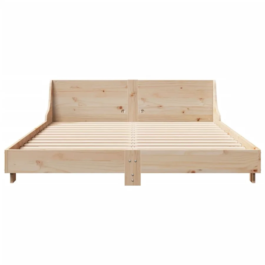 Cadre de lit sans matelas 120x190 cm bois de pin massif - 4