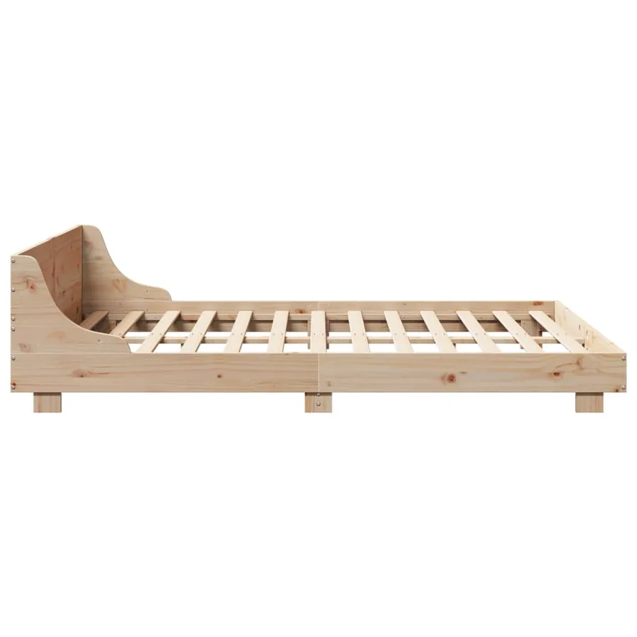 Cadre de lit sans matelas 120x190 cm bois de pin massif - 5