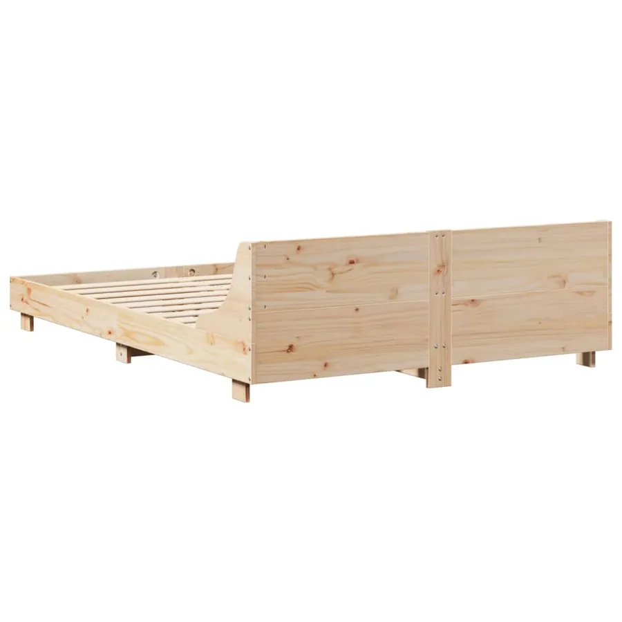 Cadre de lit sans matelas 120x190 cm bois de pin massif - 6