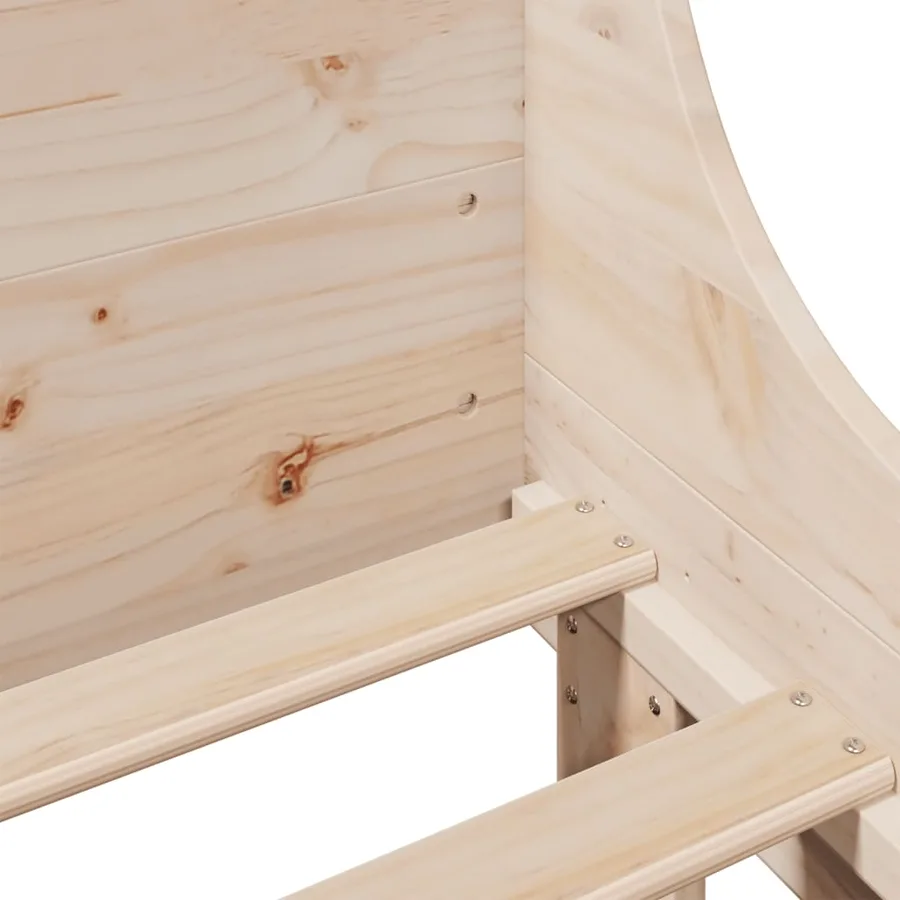 Cadre de lit sans matelas 120x190 cm bois de pin massif - 7
